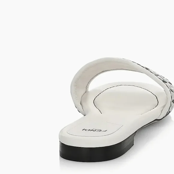 Fendi Women's Black and White Slide Sandals - Picture 7 of 8